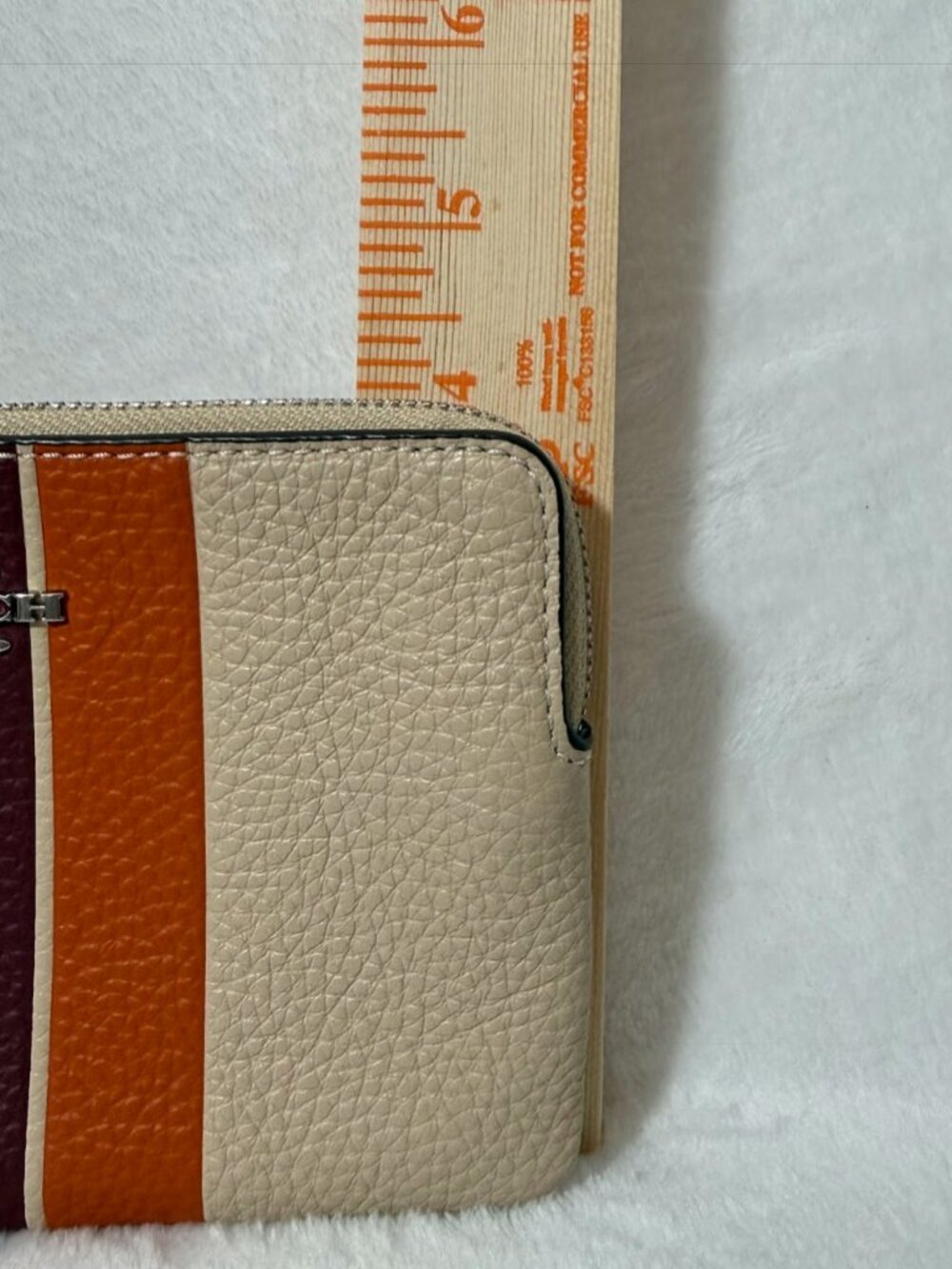 Coach Corner Zip Wristlet in Signature Canvas with Stripe CAQ77 - Picture 5 of 6